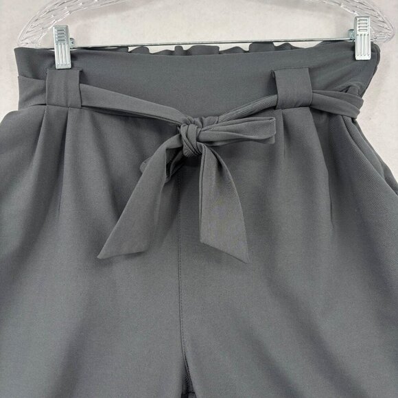 Liumilac Ankle Tie Jogger Dress Pants Womens Size XL Gray High Waist Belted - Picture 5 of 15